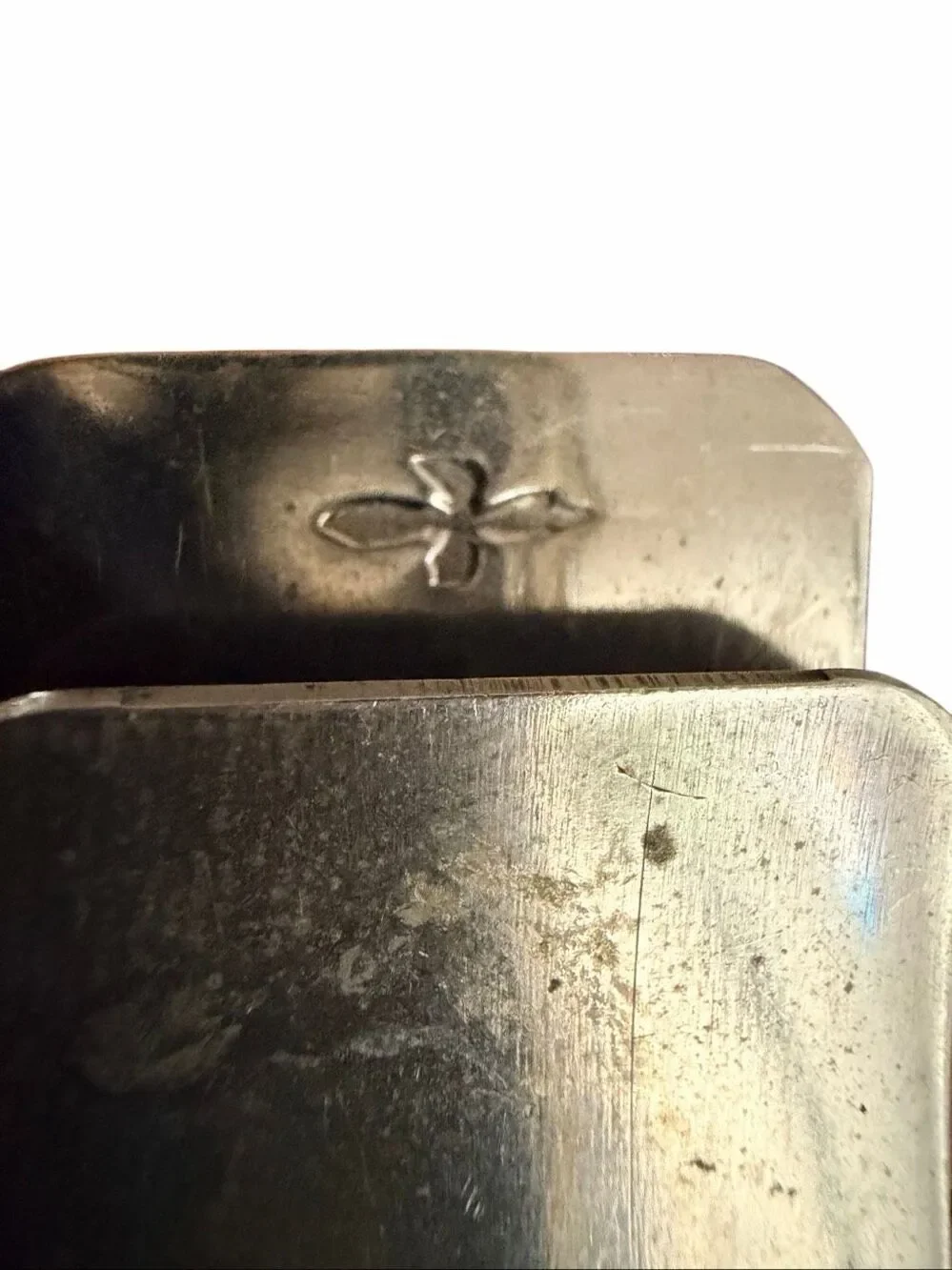 Vintage Sterling Silver Overlay Money Clip Hand Engraved Scroll Design